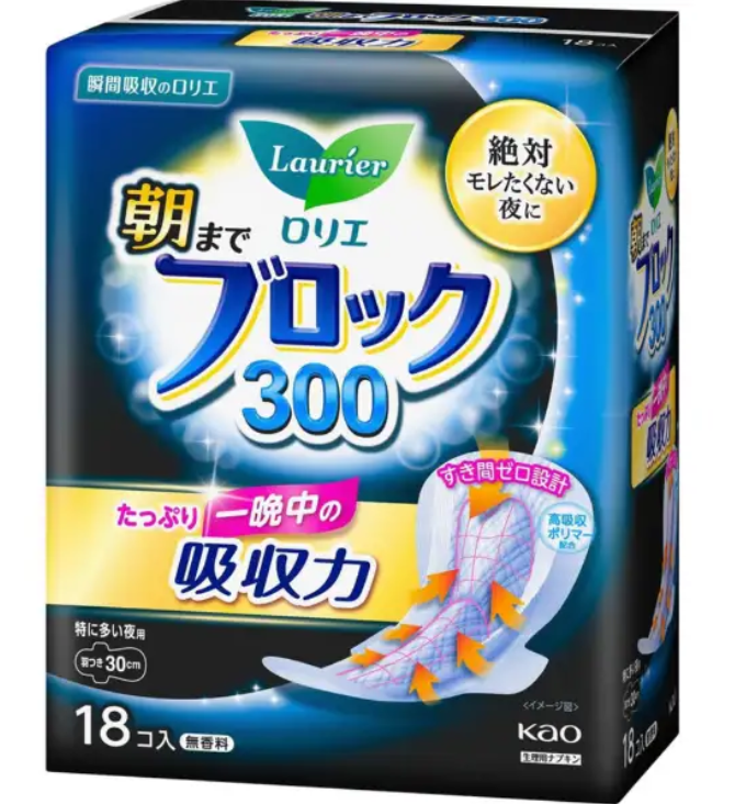 花王KAO 夜用卫生巾300 18枚入