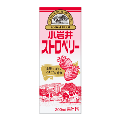 小岩井 草莓味饮料 200ml苗条瓶