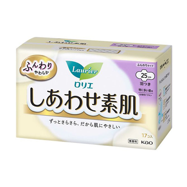 花王乐而雅 幸福素肌 日用特多型 25cm 有护翼 17片