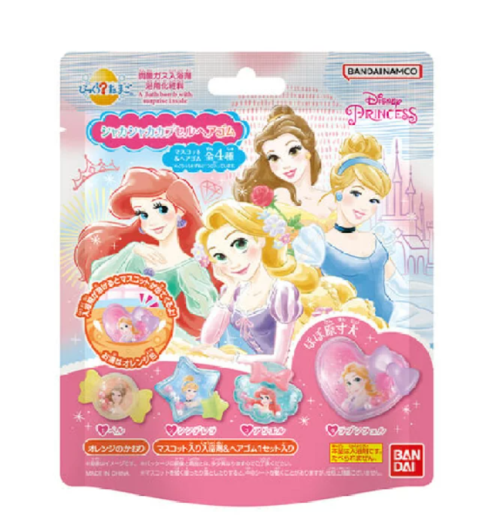 万代 Bikkura蛋 迪士尼公主 摇摇胶囊发圈入浴球 55克